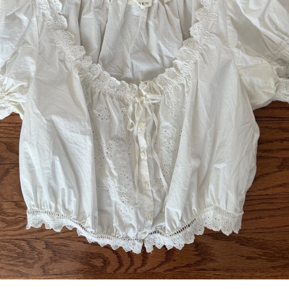 Doen Nera Blouse Top Small White XS S M - Picture 2 of 7